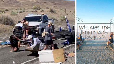 Protesters block road into Burning Man festival; rangers ram blockade